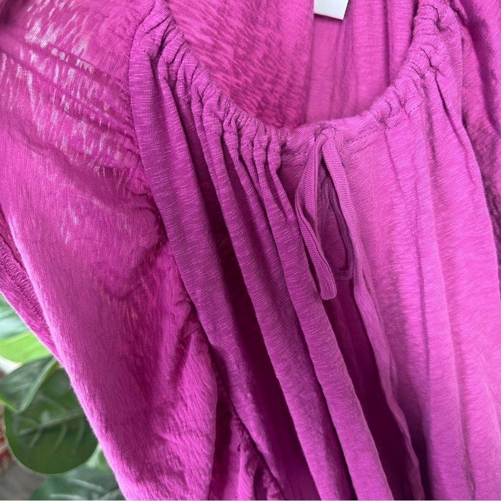 Free People Ruffle One Shoulder Maxi Dress sz M Raspberry - Picture 9 of 11